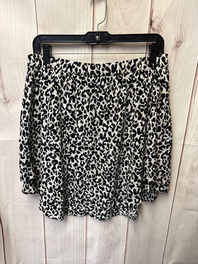 Banana Republic Women's Size M White & Black Animal Print Skirt