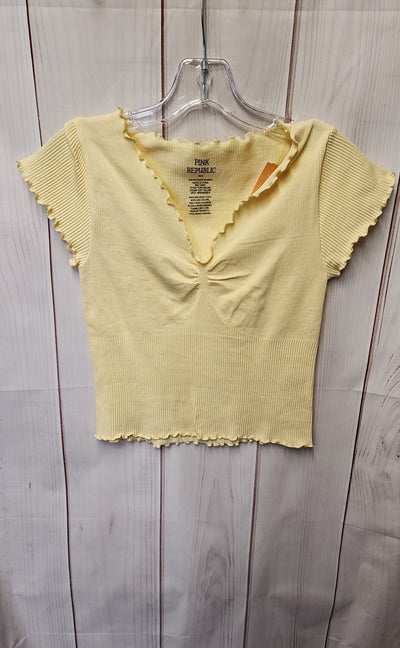 Pink Republic Women's Size M/L Yellow Short Sleeve Top