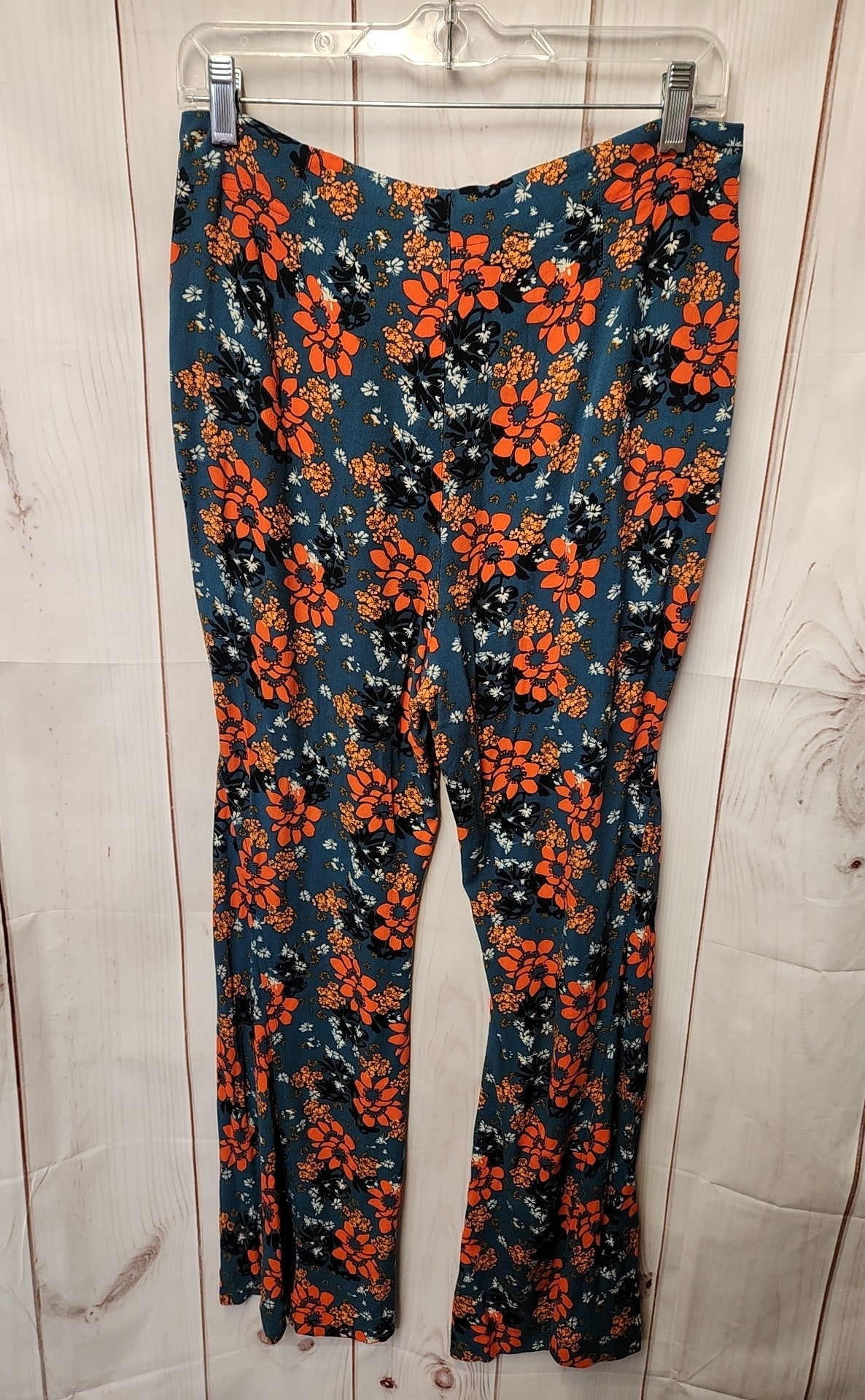 Free People Women's Size M Teal Floral Pants