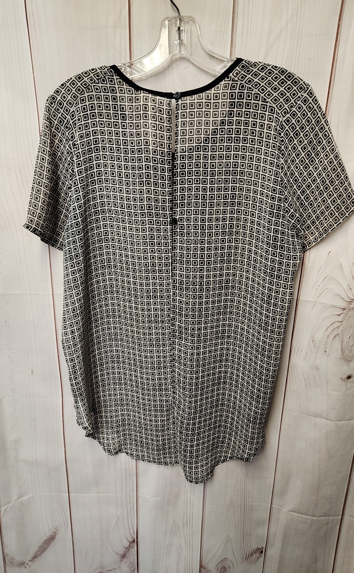 Bellatrix Women's Size L White & Black Short Sleeve Top