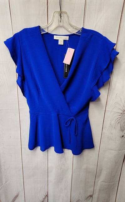 NWT Monteau Women's Size M Blue Short Sleeve Top