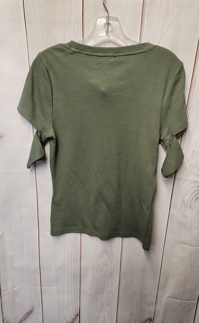 DKNY Women's Size M Green Short Sleeve Top