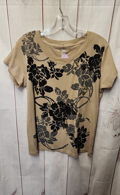 Lee Women's Size M Brown Floral Short Sleeve Top
