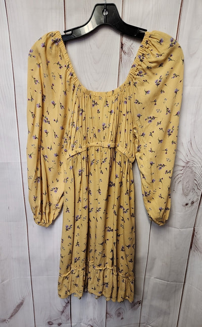 Rewind Women's Size M Yellow Floral Dress
