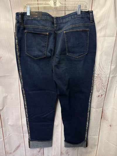 NWT Chico's Women's Size 3 = 16 Girlfriend Ankle Blue Jeans