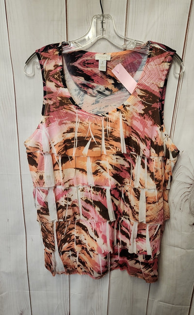 Chico's Women's Size 3 = US XL Orange Sleeveless Top