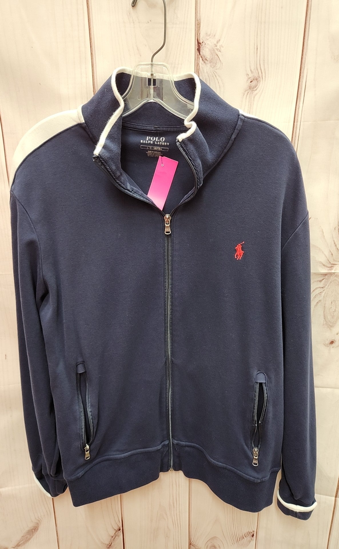 Polo by Ralph Lauren Men's Size L Navy Sweatshirt Zip Jacket w/Zip Pockets