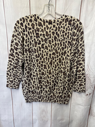 NWT Covington Women's Size S Brown Animal Print Cardigan