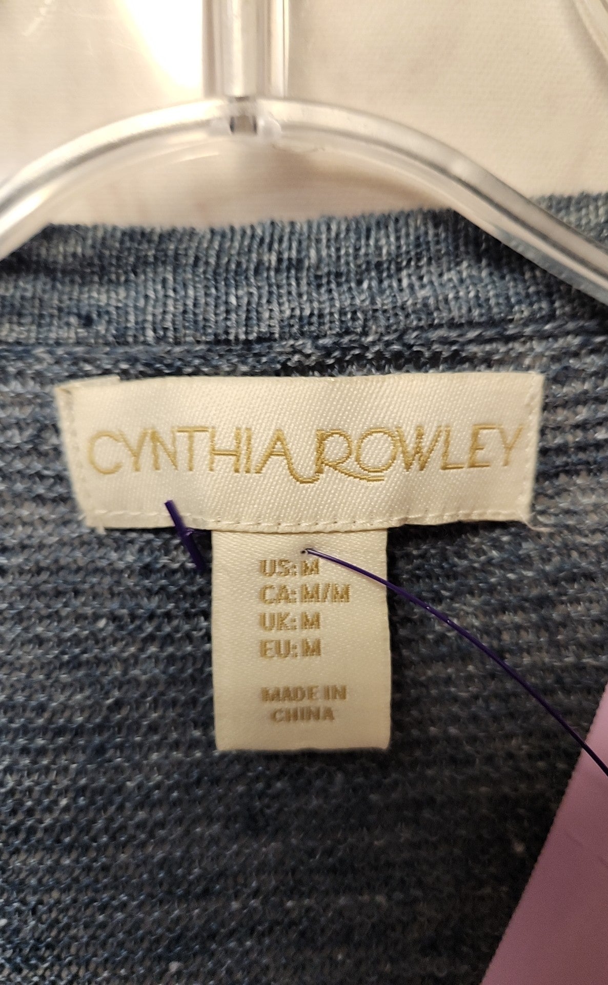 Cynthia Rowley Women's Size M Blue Cardigan