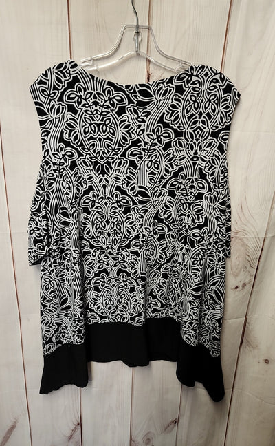 Rafaella Women's Size 3X Black Floral Sleeveless Top