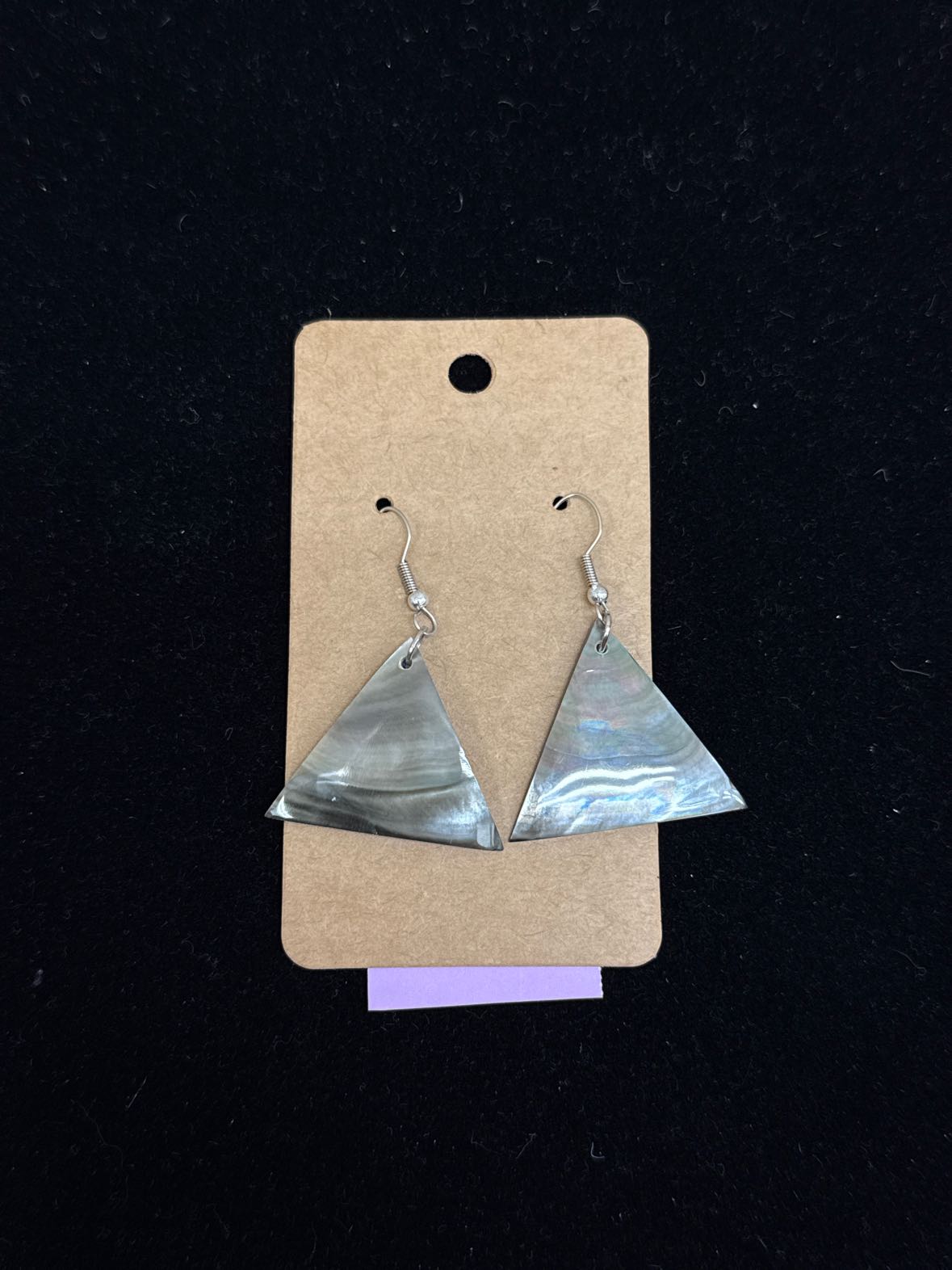 Gray Triangle Shell Earrings