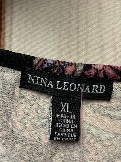 NWT Nina Leonard Women's Size XL Black & Purple Dress