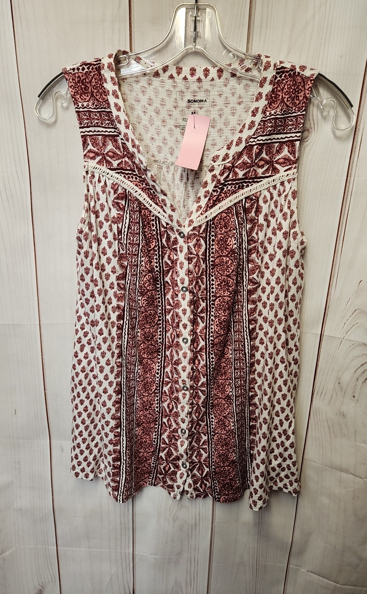 Sonoma Women's Size M Red Sleeveless Top