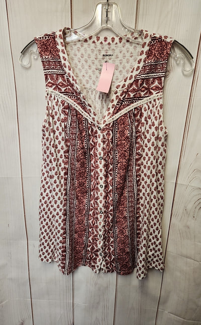 Sonoma Women's Size M Red Sleeveless Top