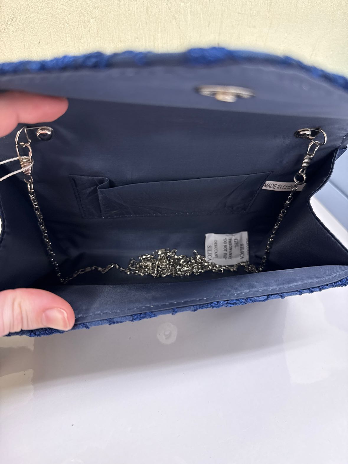 NWT Uborse Blue Lace Clutch