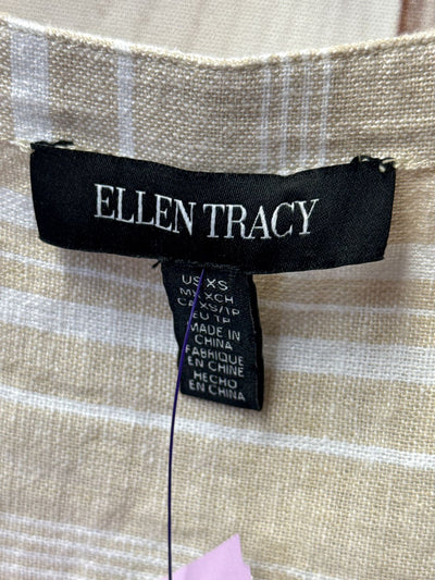 Ellen Tracy Women's Size XS Beige 3/4 Sleeve Top
