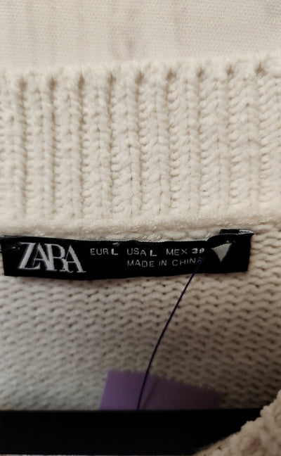 Zara Women's Size L White Sweater