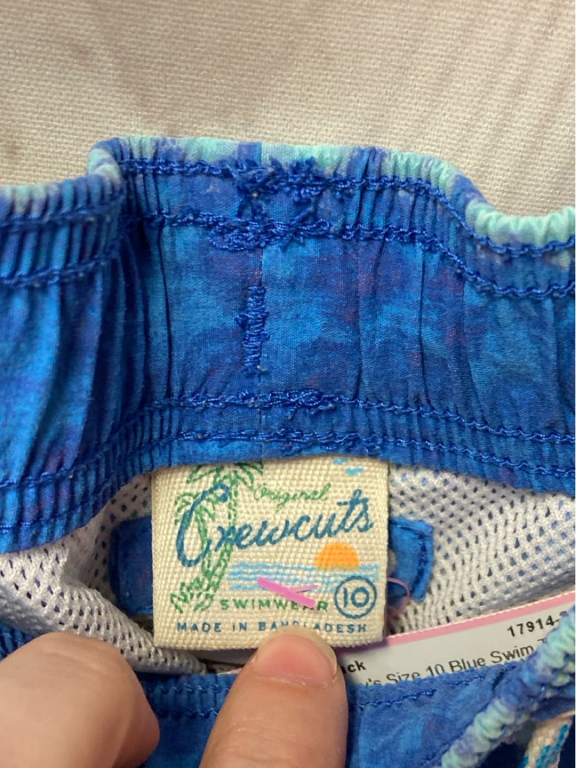 Crewcuts Boy's Size 10 Blue Swim Trunks