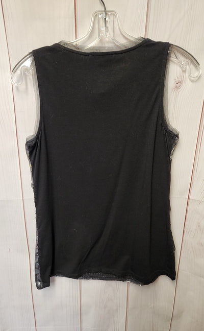 White House Black Market Women's Size S Black Sequined Sleeveless Top