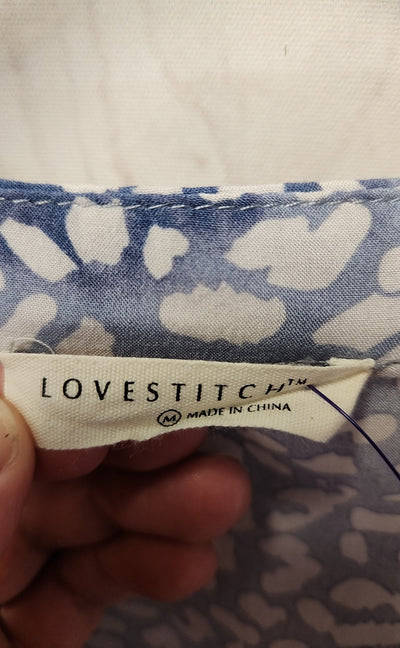 Lovestitch Women's Size M Blue & White Dress