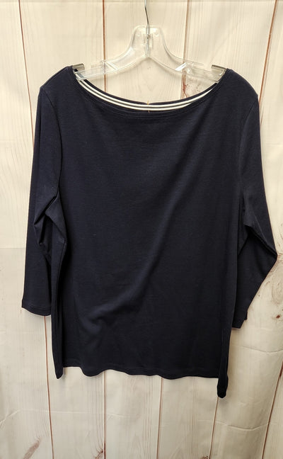 Talbots Women's Size 1X Navy 3/4 Sleeve Top