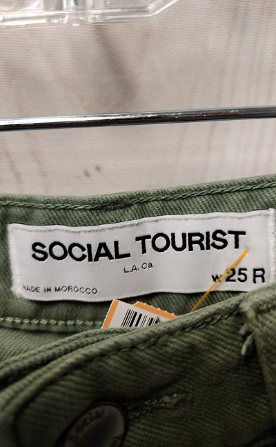 Social Tourist Women's Size 25 (0) Green Jeans Ultra High Rise Straight