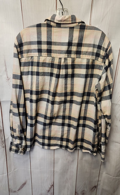 Carhartt Women's Size L Beige & Blue Long Sleeve Top