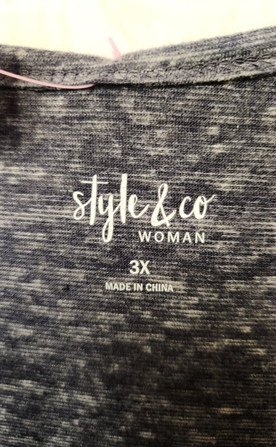 Style & Co Women's Size 3X Blue Short Sleeve Top