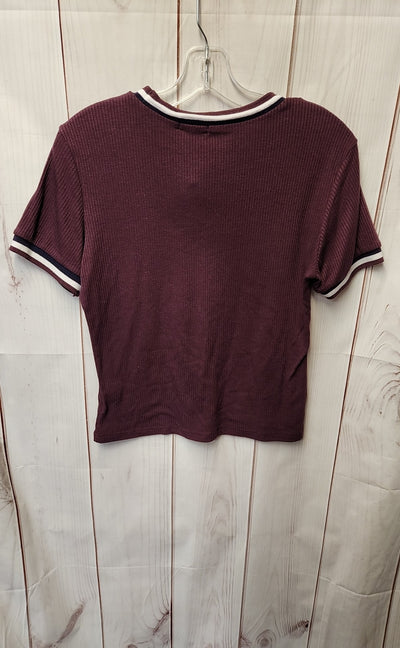 Ultra Flirt Women's Size L Maroon Short Sleeve Top