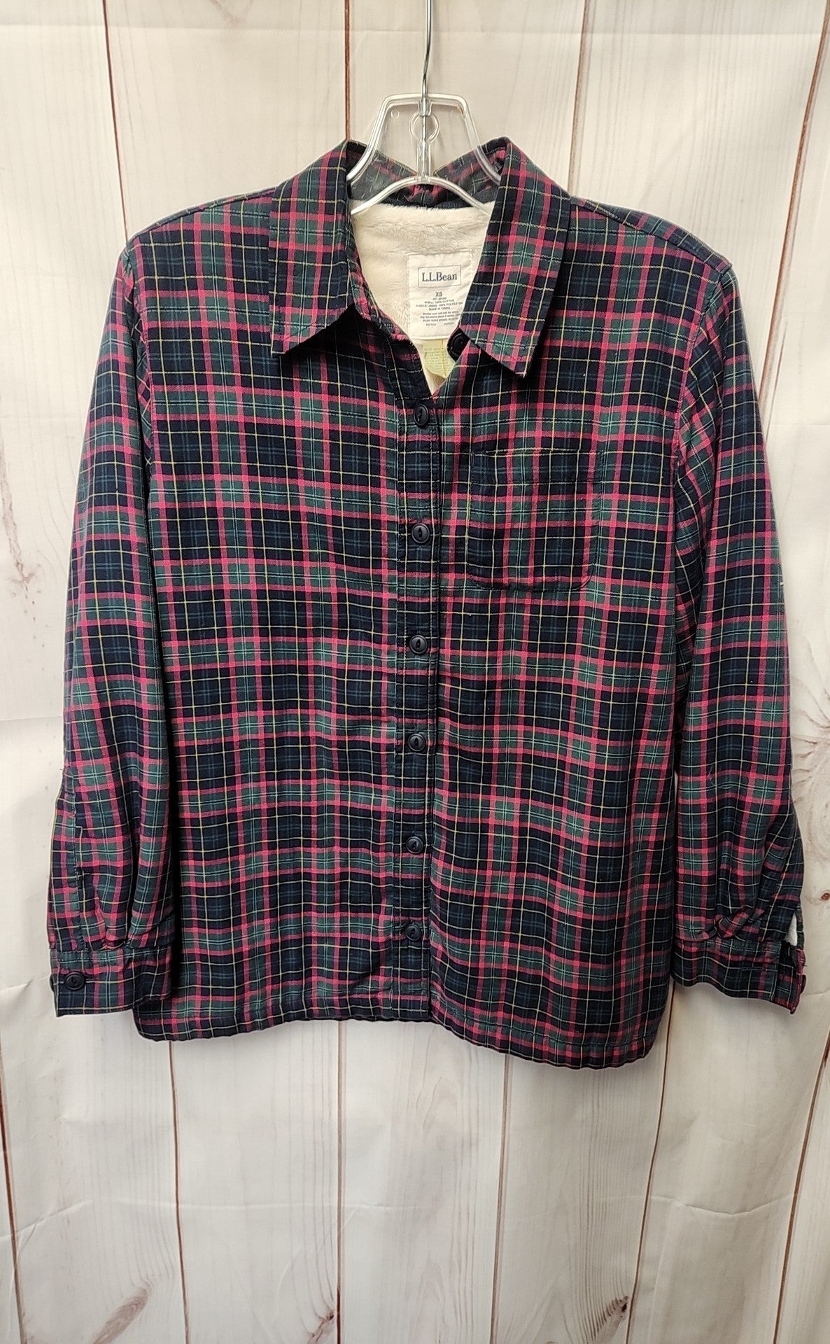 LL Bean Women's Size XS Blue & Pink Shacket