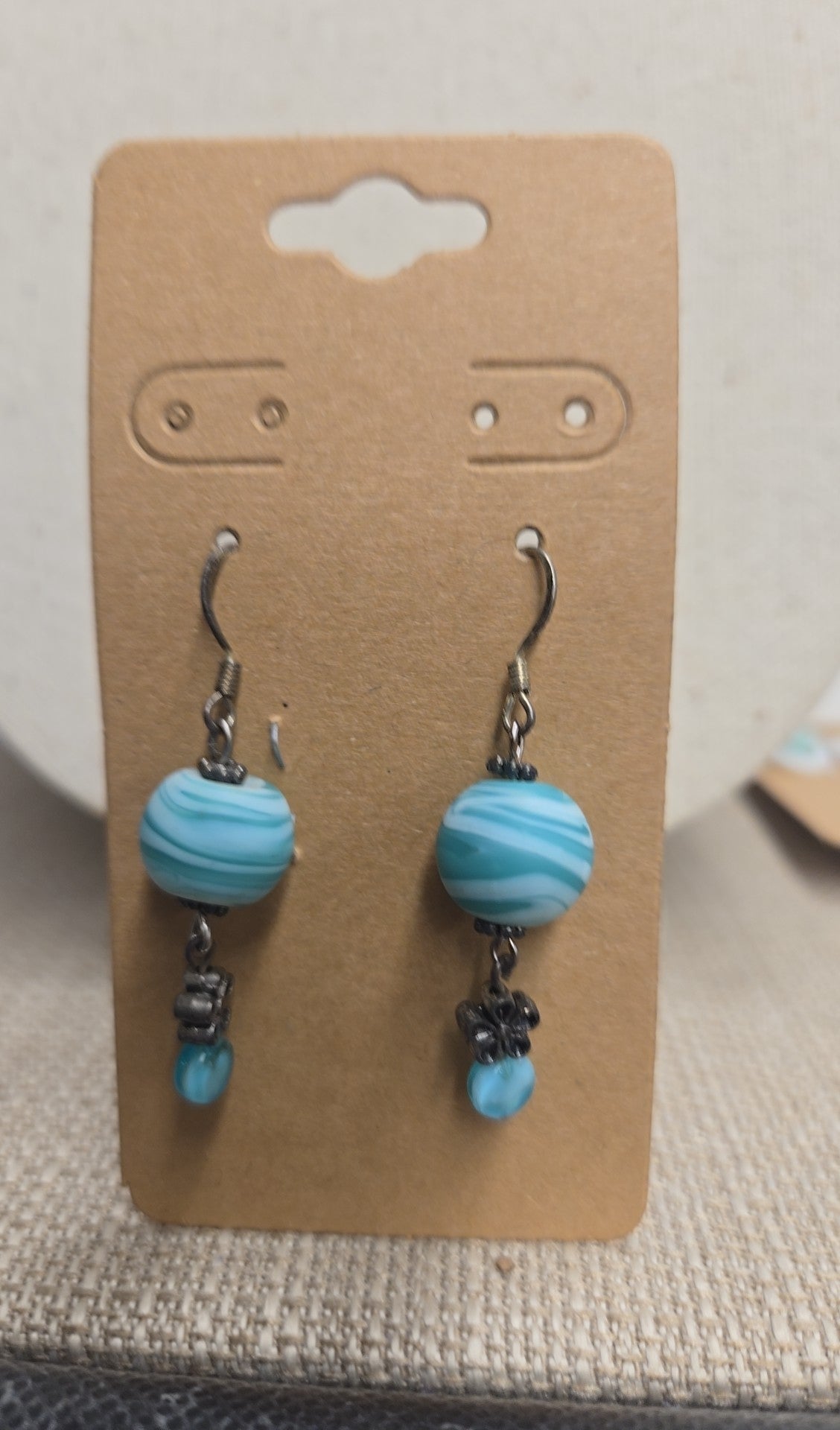 Blue Beaded Earrings