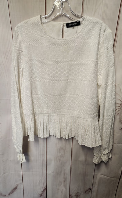 NWT Nine West Women's Size M White Long Sleeve Top