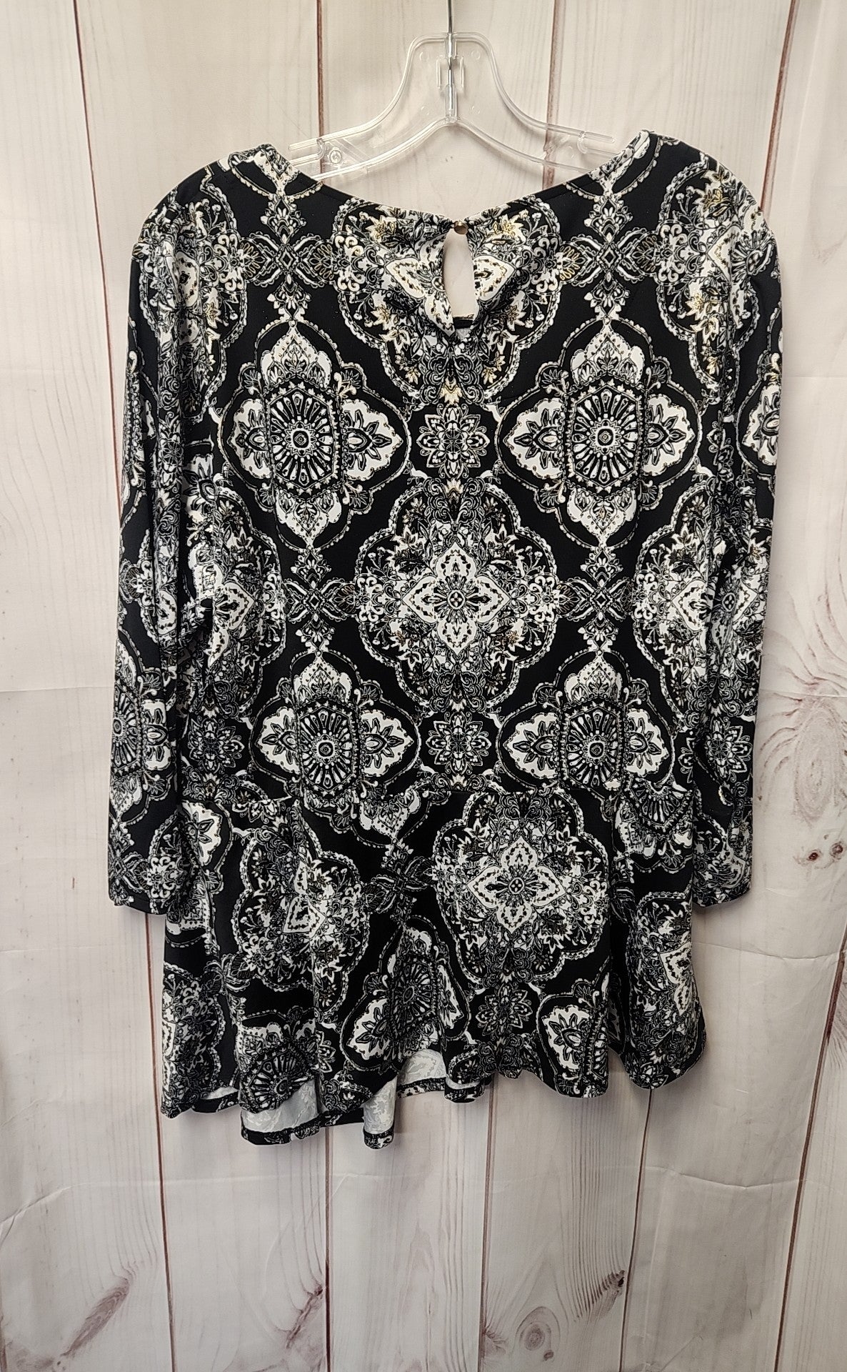 Roz & Ali Women's Size XL Black 3/4 Sleeve Top