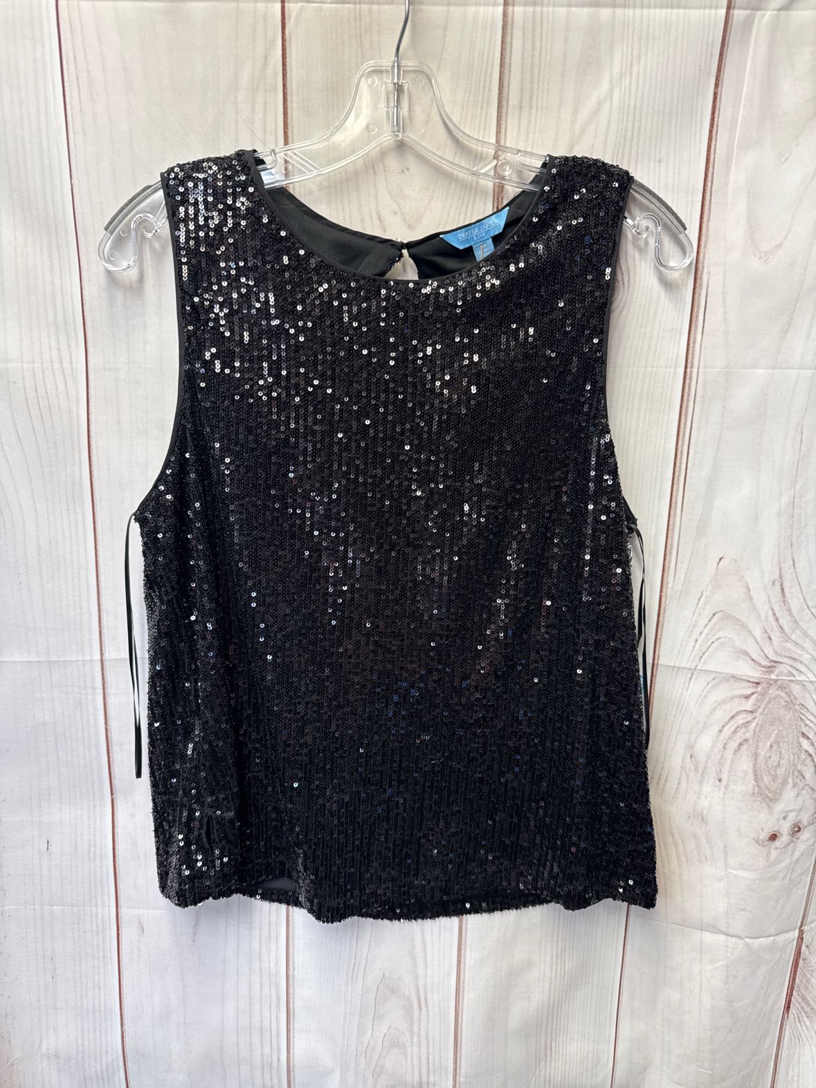 Draper James Women's Size M Black Sequined Sleeveless Top