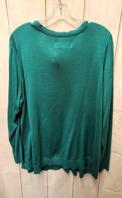 Avenue Women's Size 22/24 Teal Cardigan