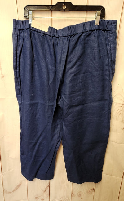 NWT Chico's Women's Size 16 Navy Pants Straight Leg Crop