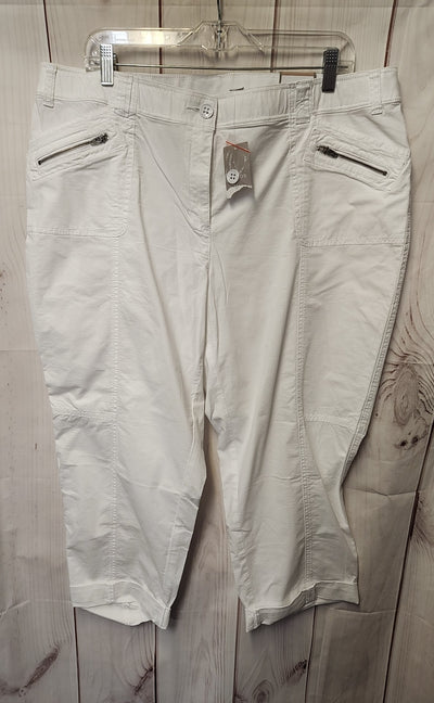 NWT Chico's Women's Size 16 White Pants Ripstop Crop