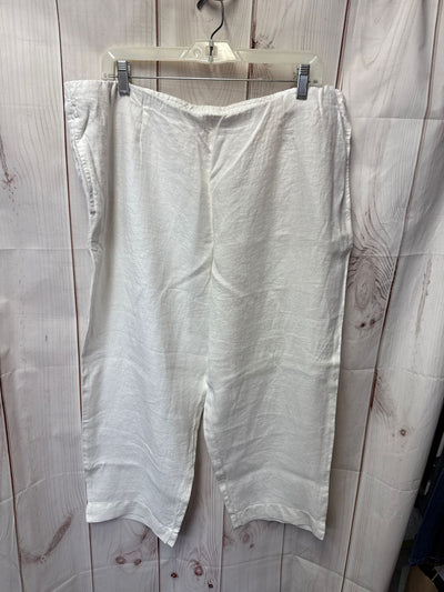 Pure Jill Women's Size XL White Linen Pants Slim Crops