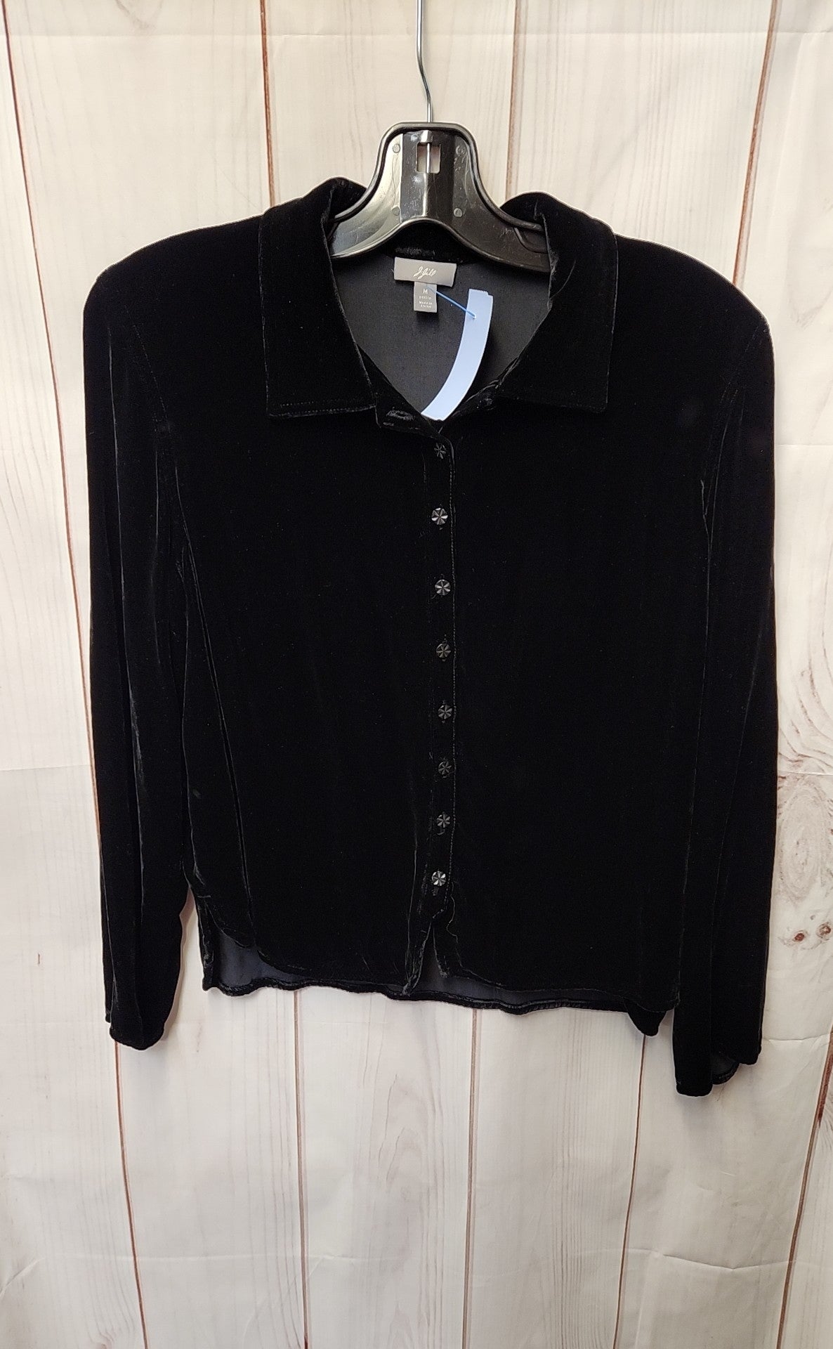 J Jill Women's Size M Black Velour Jacket