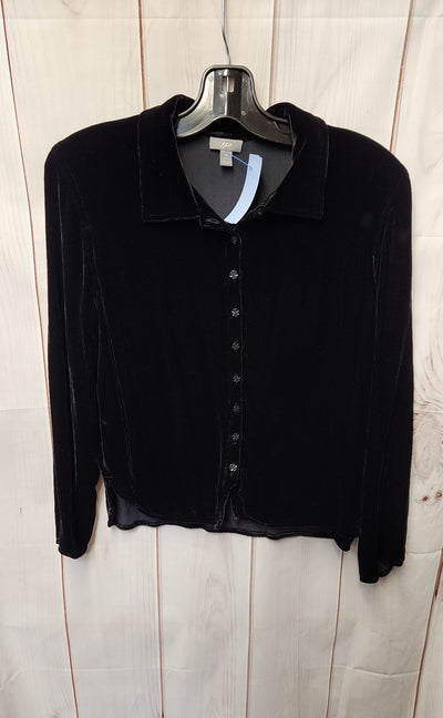 J Jill Women's Size M Black Velour Jacket