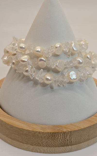 3pcs White Beaded Bracelet