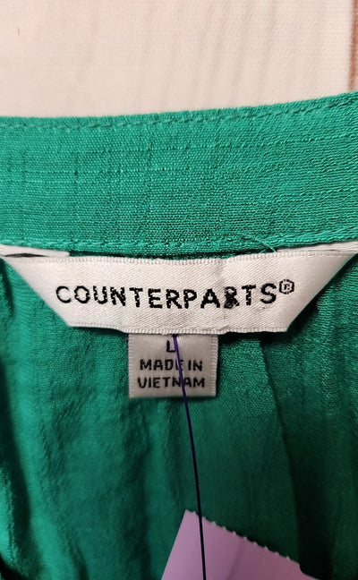 Counterparts Women's Size L Green 3/4 Sleeve Top