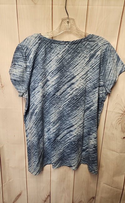 Pure Jill Women's Size M Blue Short Sleeve Top