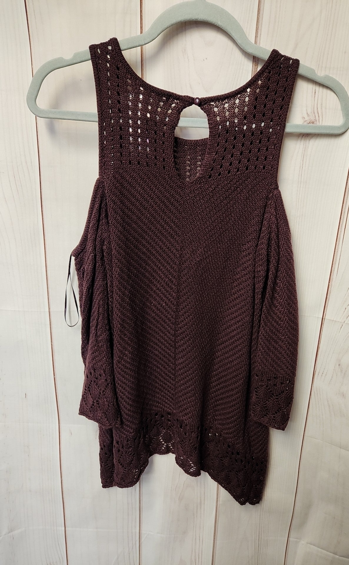 Lauren Conrad Women's Size S Purple Cold Shoulder Top