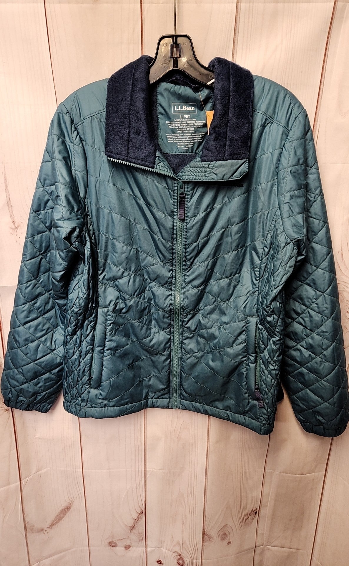 LL Bean Women's Size L Petite Teal Jacket