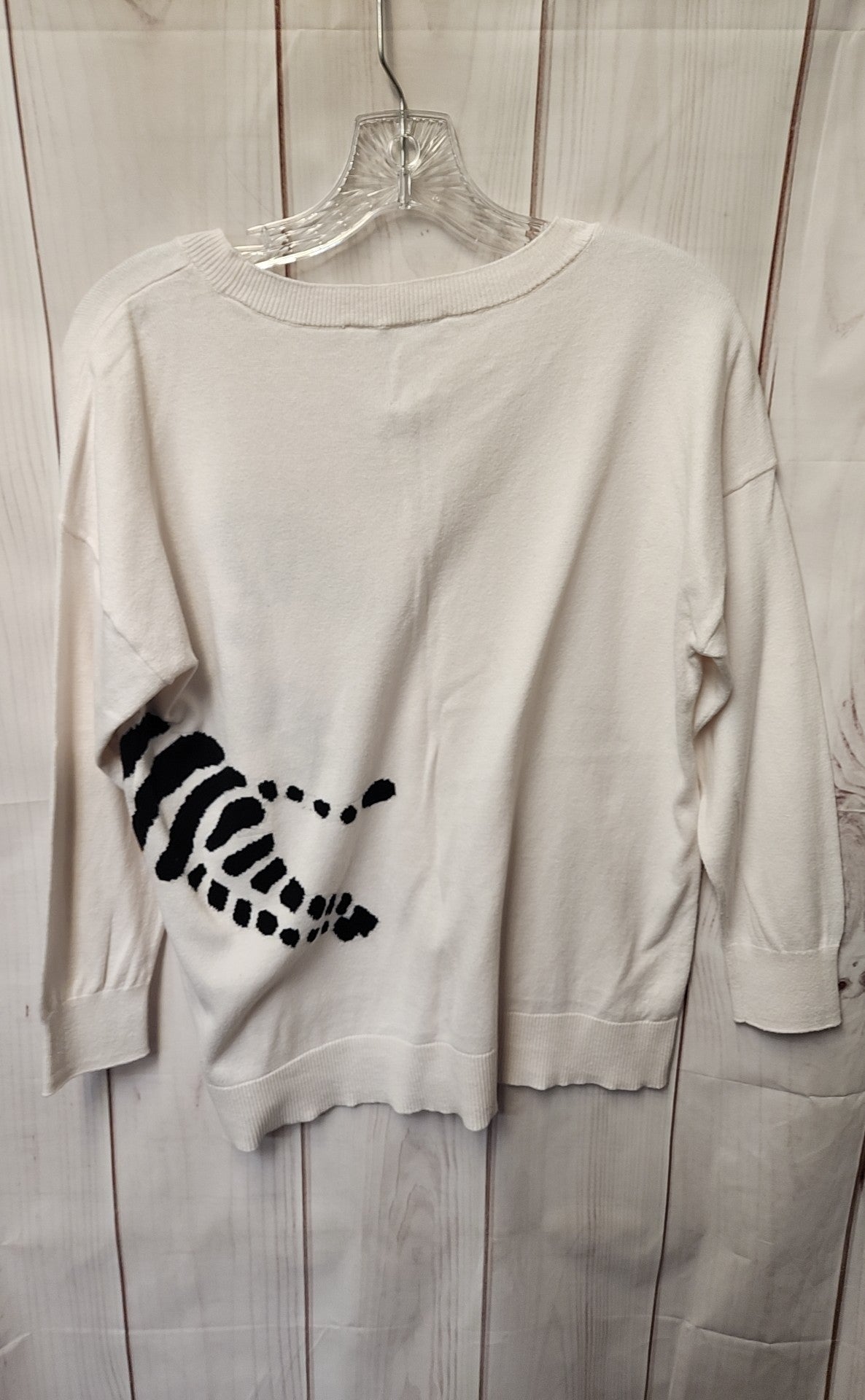 Loft Women's Size S White Animal Print Sweater