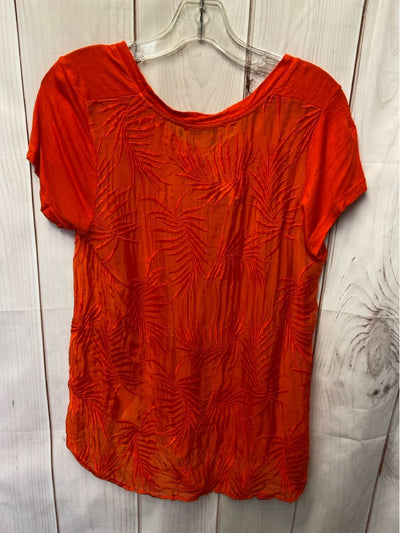 NWT Language Women's Size S Orange Short Sleeve Top