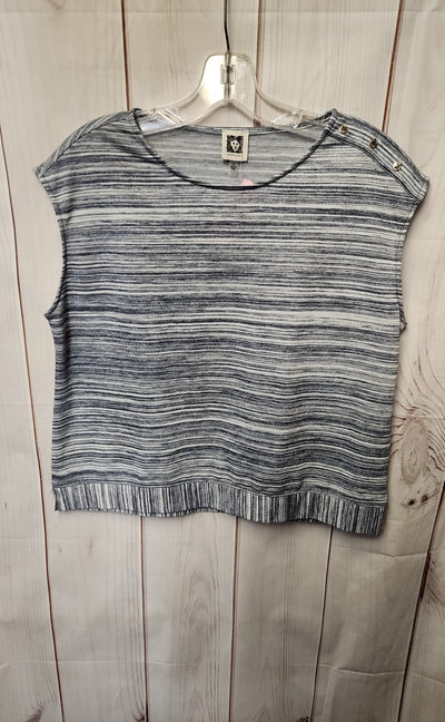 Anne Klein Women's Size S Blue Short Sleeve Top