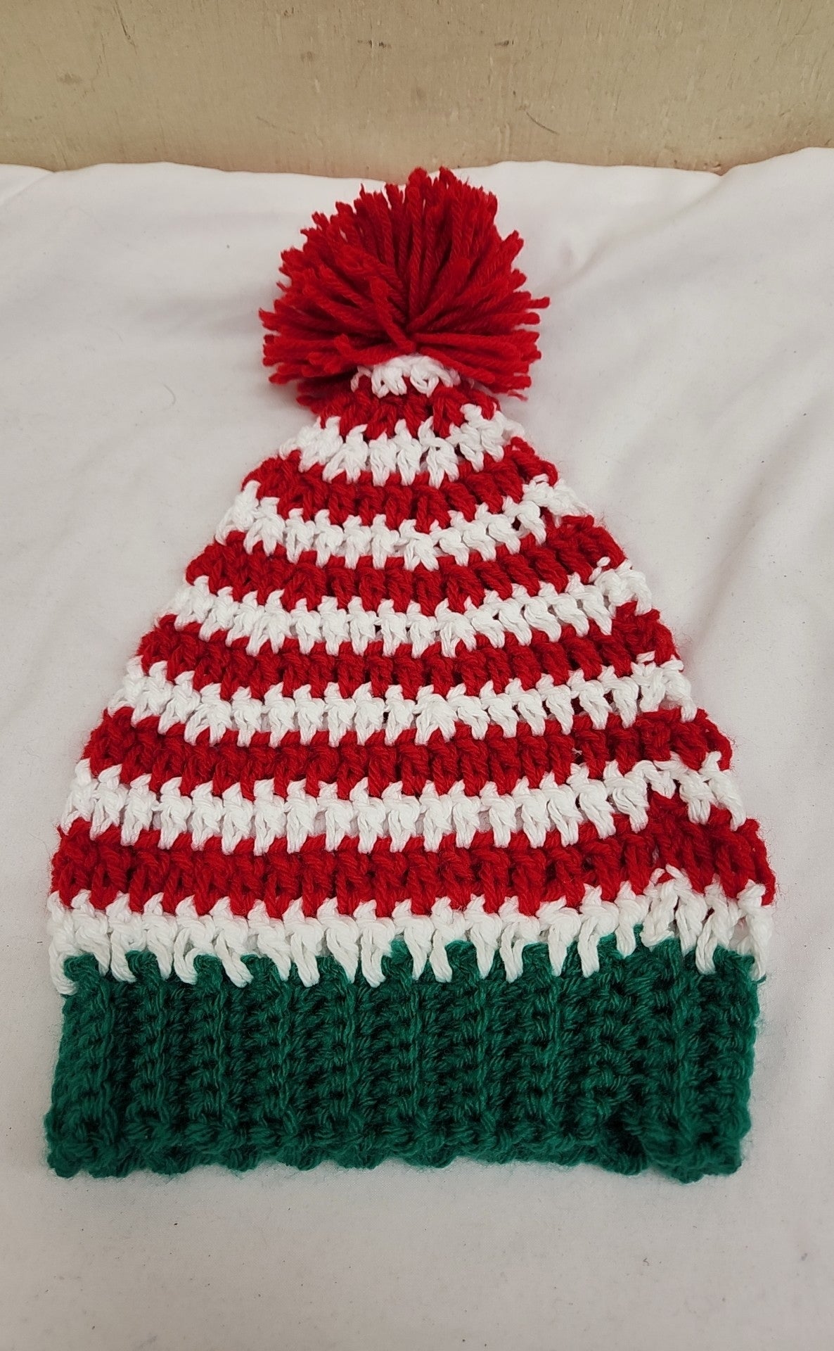 Handmade Red & White Knit Hat