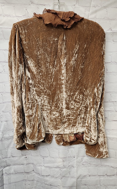 Elie Tahari Women's Size L Brown Velour Cardigan